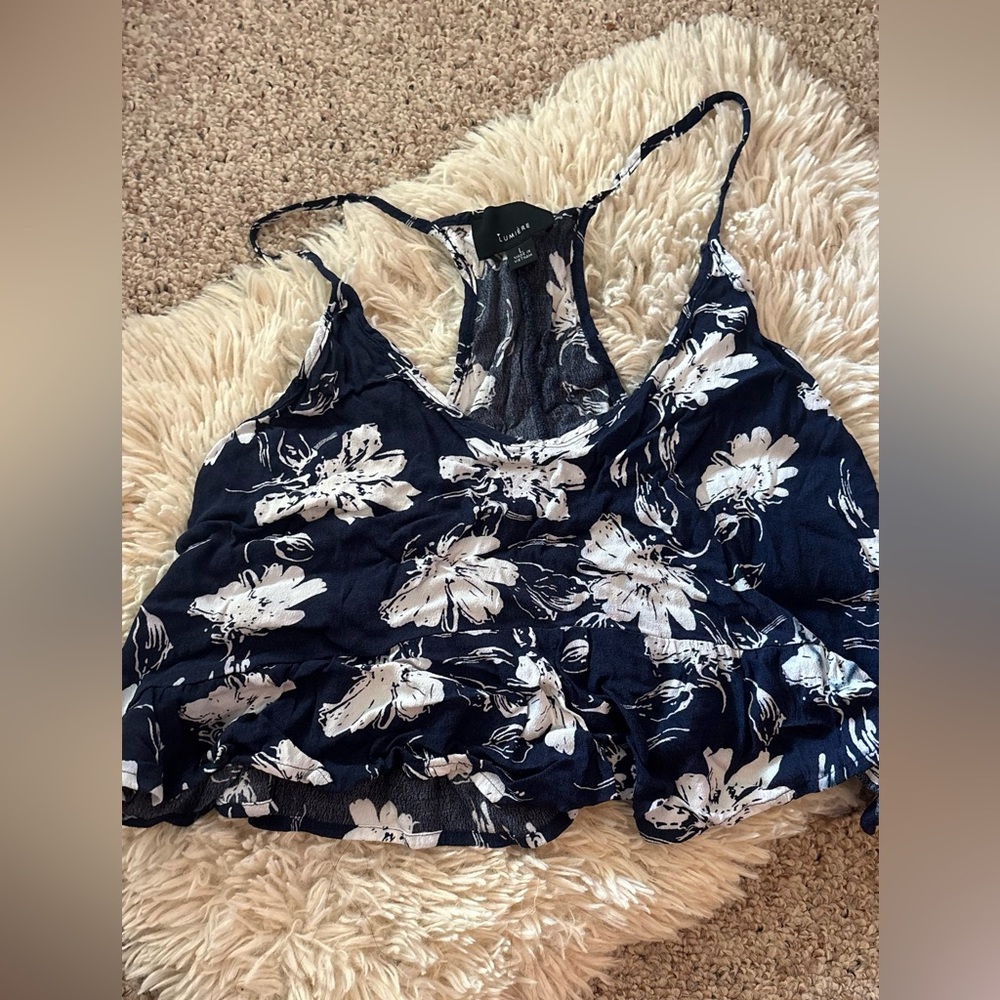 Navy Blue Floral Camisole